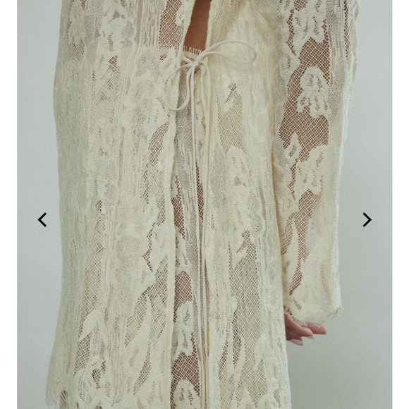 Elegant Cream Lace Long Sleeve Tunic - Picture 5 of 11